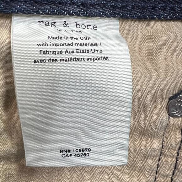 Rag & Bone Womens Size 32 Dark Blue Mid Rise 100% Cotton Denim Jeans - Picture 8 of 8